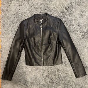 Venus faux leather fully lined full zipper jacked with studs black size 2